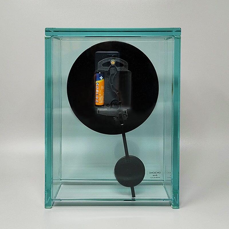 Étonnante horloge Pendulum d'Omodomo en cristal des années 1970 Fabriqué en Italie Excellent état - En vente à Milano, IT