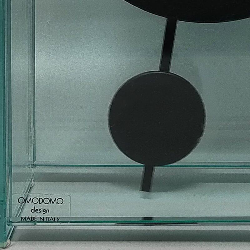 Étonnante horloge Pendulum d'Omodomo en cristal des années 1970 Fabriqué en Italie en vente 1