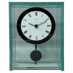 Orologio a pendolo anni '70 di Omodomo in cristallo. Prodotto in Italia