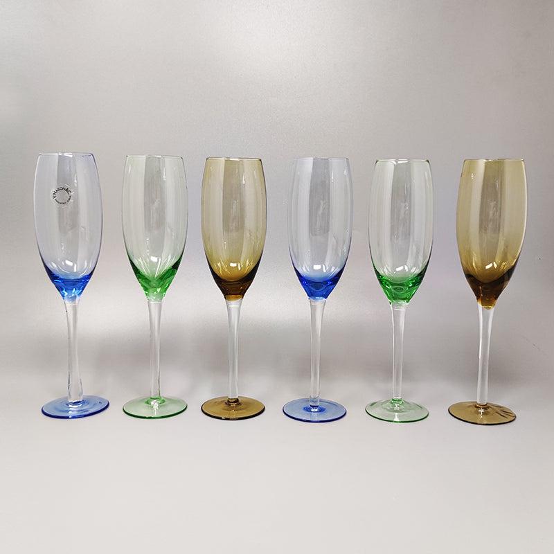 1970s Astonishing set of six Murano glasses by Nason. Made in Italy. It's signed with the Nason label (the label on the glass is removable). The Items are in in excellent condition
Measures: Diameter 2,36