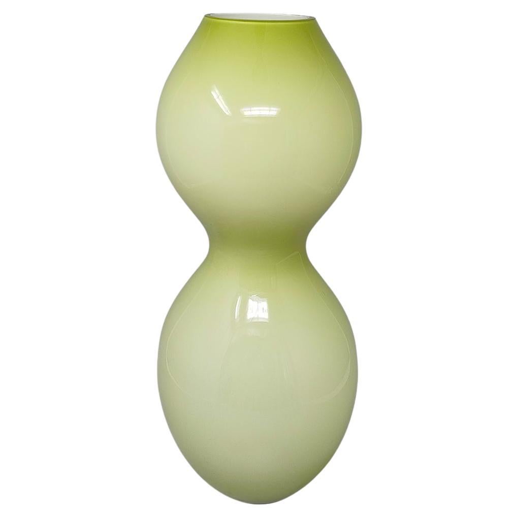 1970s Astonishing Space Age Green Vase in Murano Glass. Made in Italy For Sale