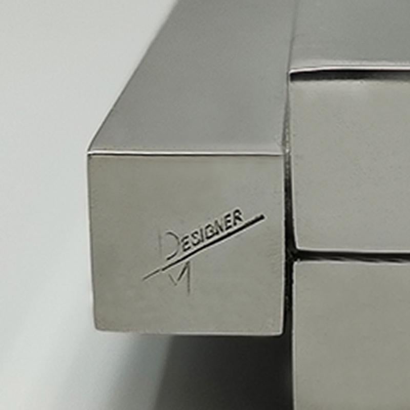 Acciaio inossidabile Vaso A Space AGE degli anni '70 del designer M. Made In italy in vendita