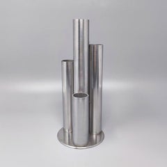 Mid-Century Modern Stainless Steel Vase from 1970s Italy
