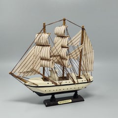 Astonishing 1970s Ponant Model Ship, Handmade Walnut Wood, England