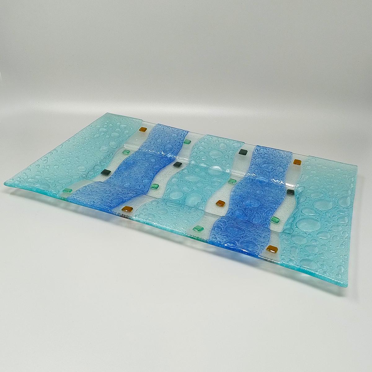 Mid-Century Modern Étonnant plateau des années 1970 par Albatros en verre de Murano. Fabriqué en Italie en vente
