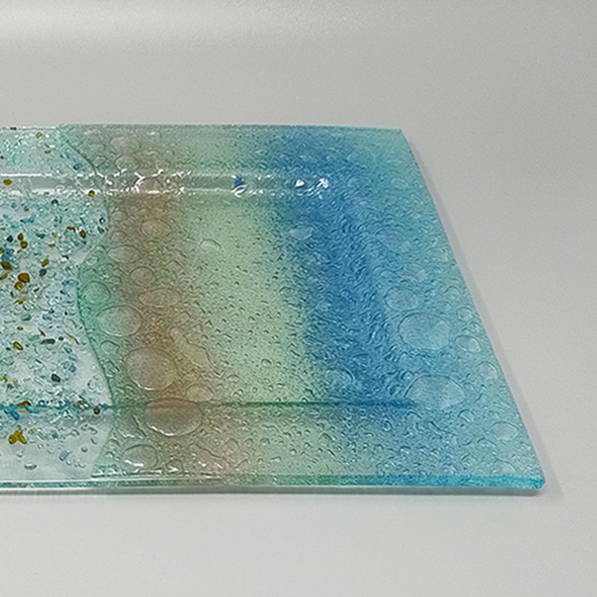1970er Jahre Erstaunliches Tablett von Albatros aus Murano-Glas. Hergestellt in Italien (Muranoglas) im Angebot