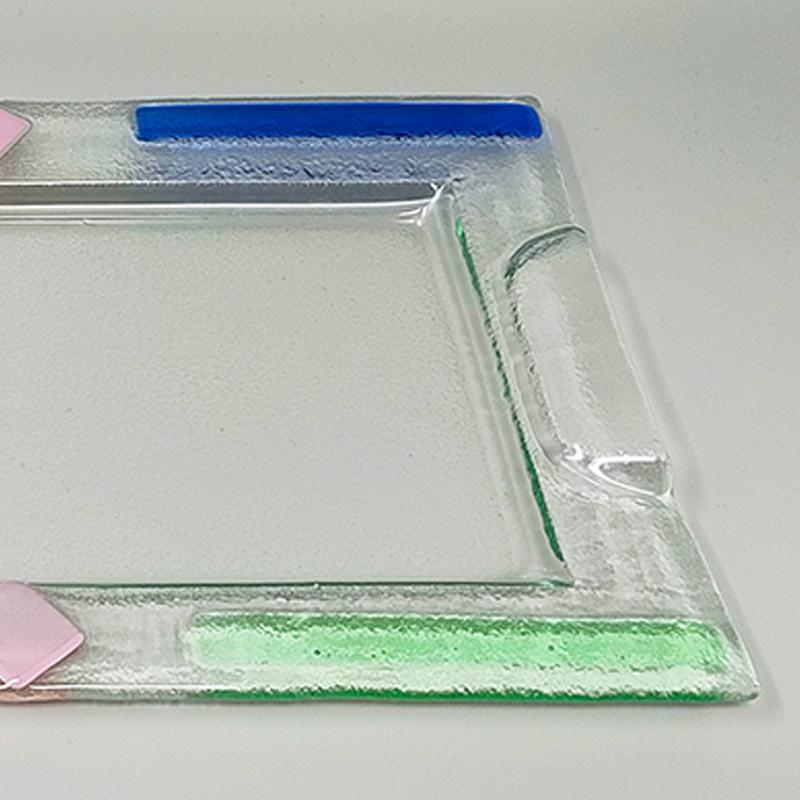 Étonnant plateau des années 1970 par Albatros en verre de Murano. Fabriqué en Italie en vente 1