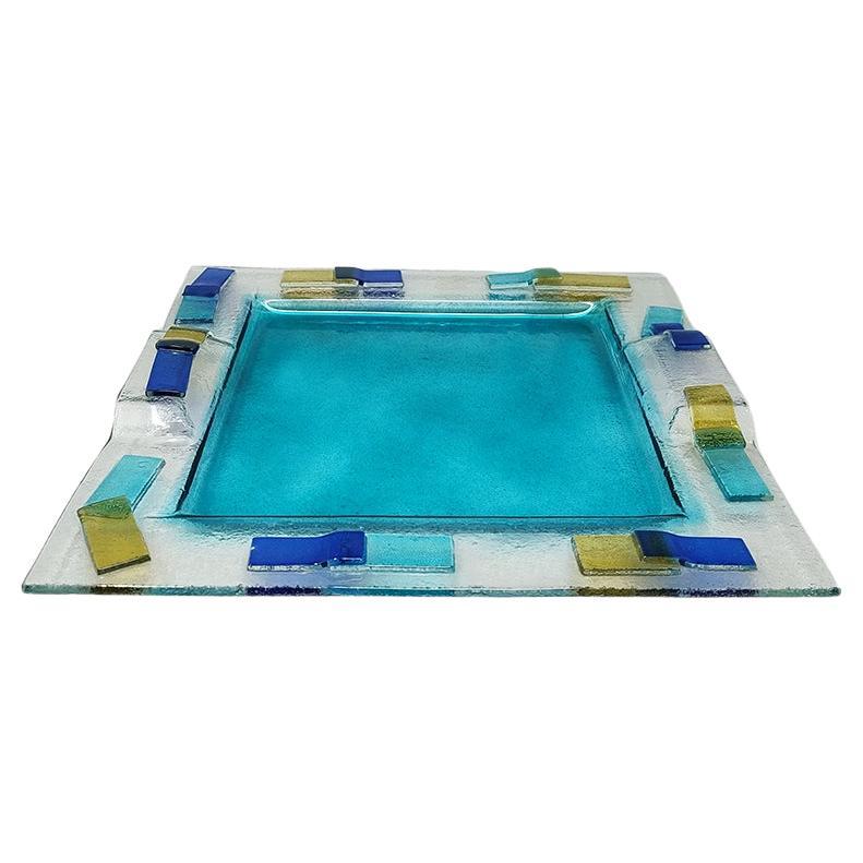 1970s Astonishing Tray By Albatros in Murano Glass. Made in Italy