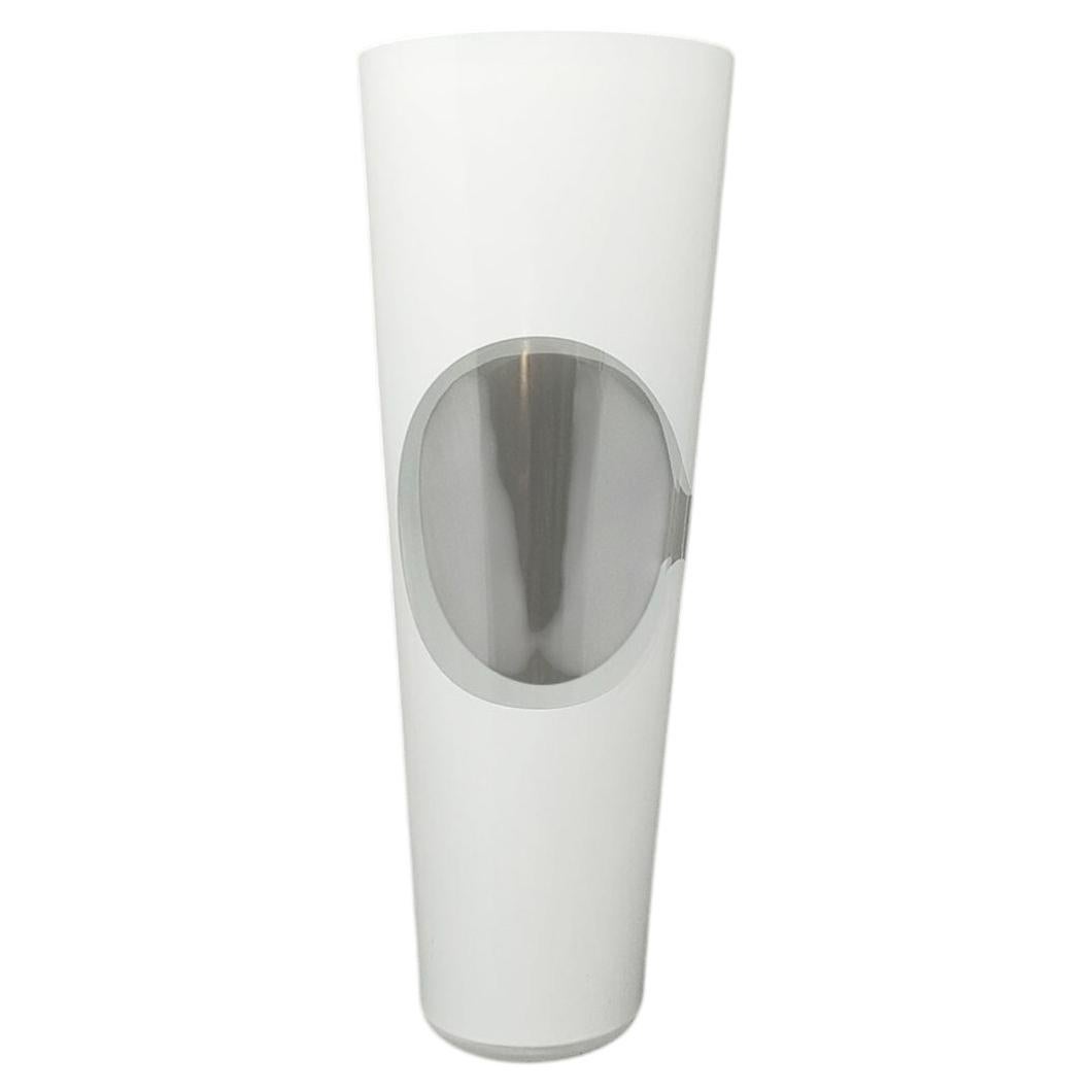 1970s Space Age Vase by Linea Glass, White, Made in Italy, Excellent