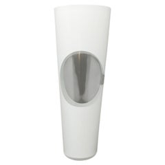 1970s Space Age Vase by Linea Glass, White, Made in Italy, Excellent