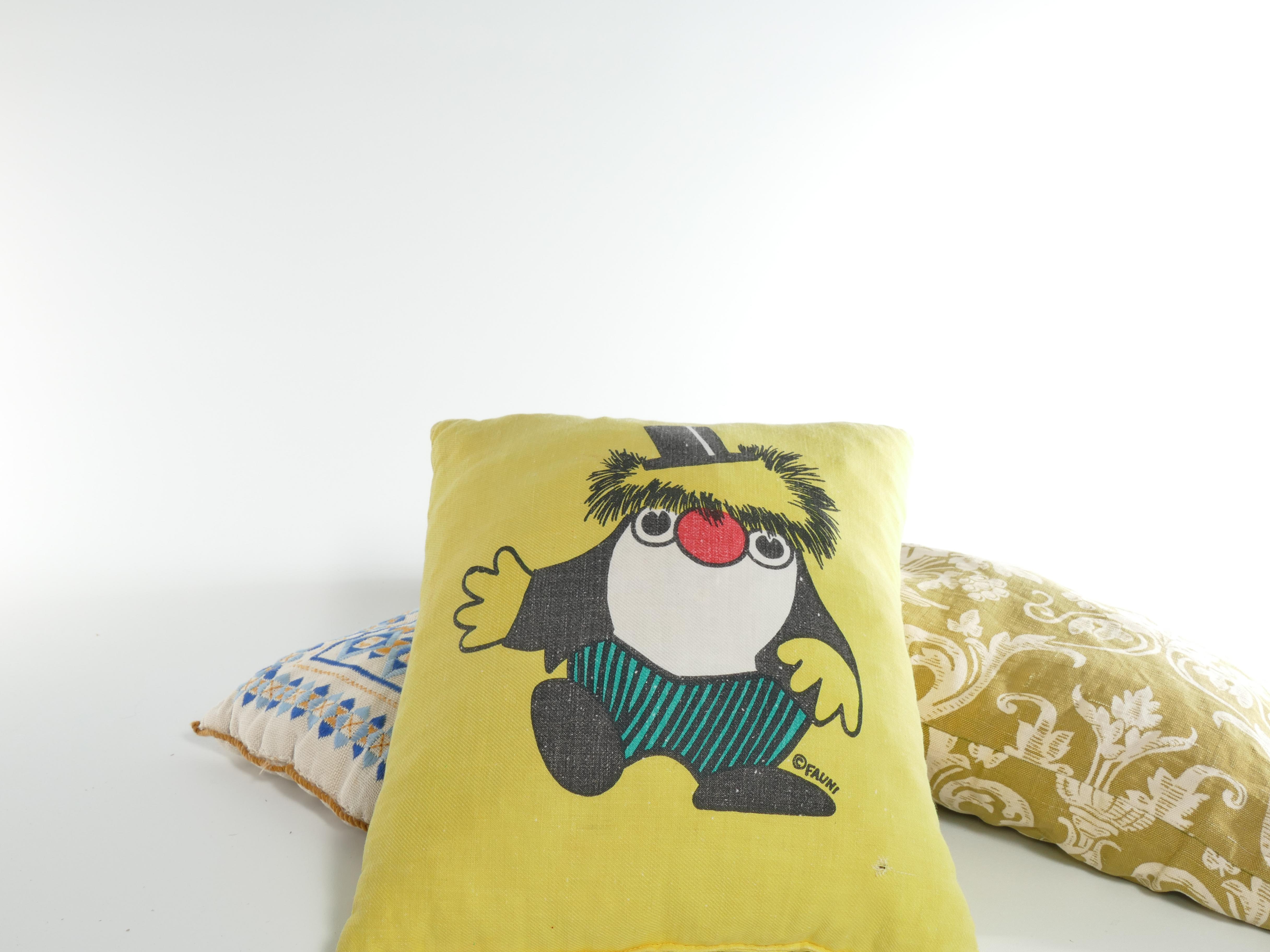 1970’s Atelier Fauni Yellow  Pillow Depicting Mr Edward the Business Troll  For Sale 1