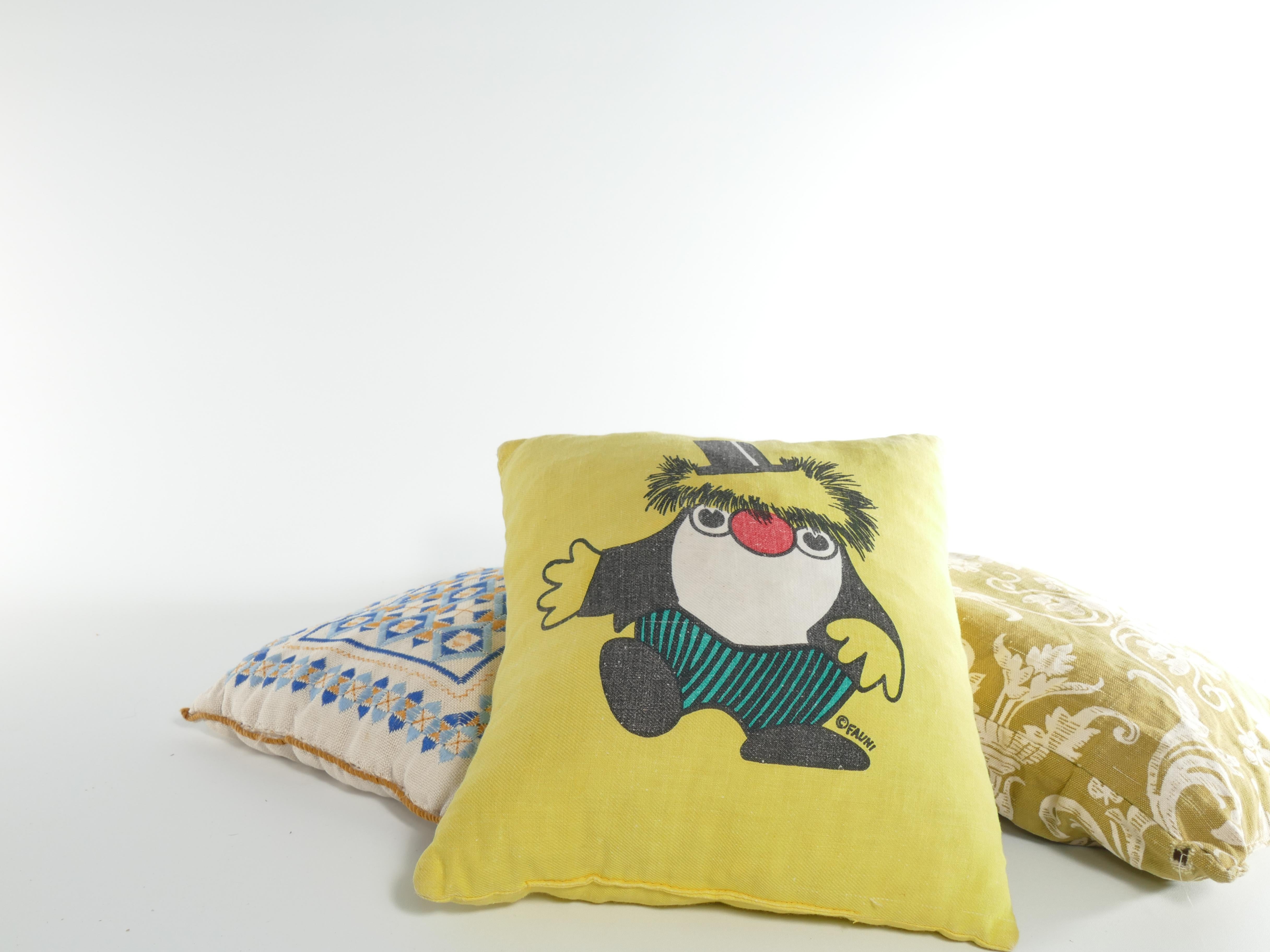 1970’s Atelier Fauni Yellow  Pillow Depicting Mr Edward the Business Troll  For Sale 2