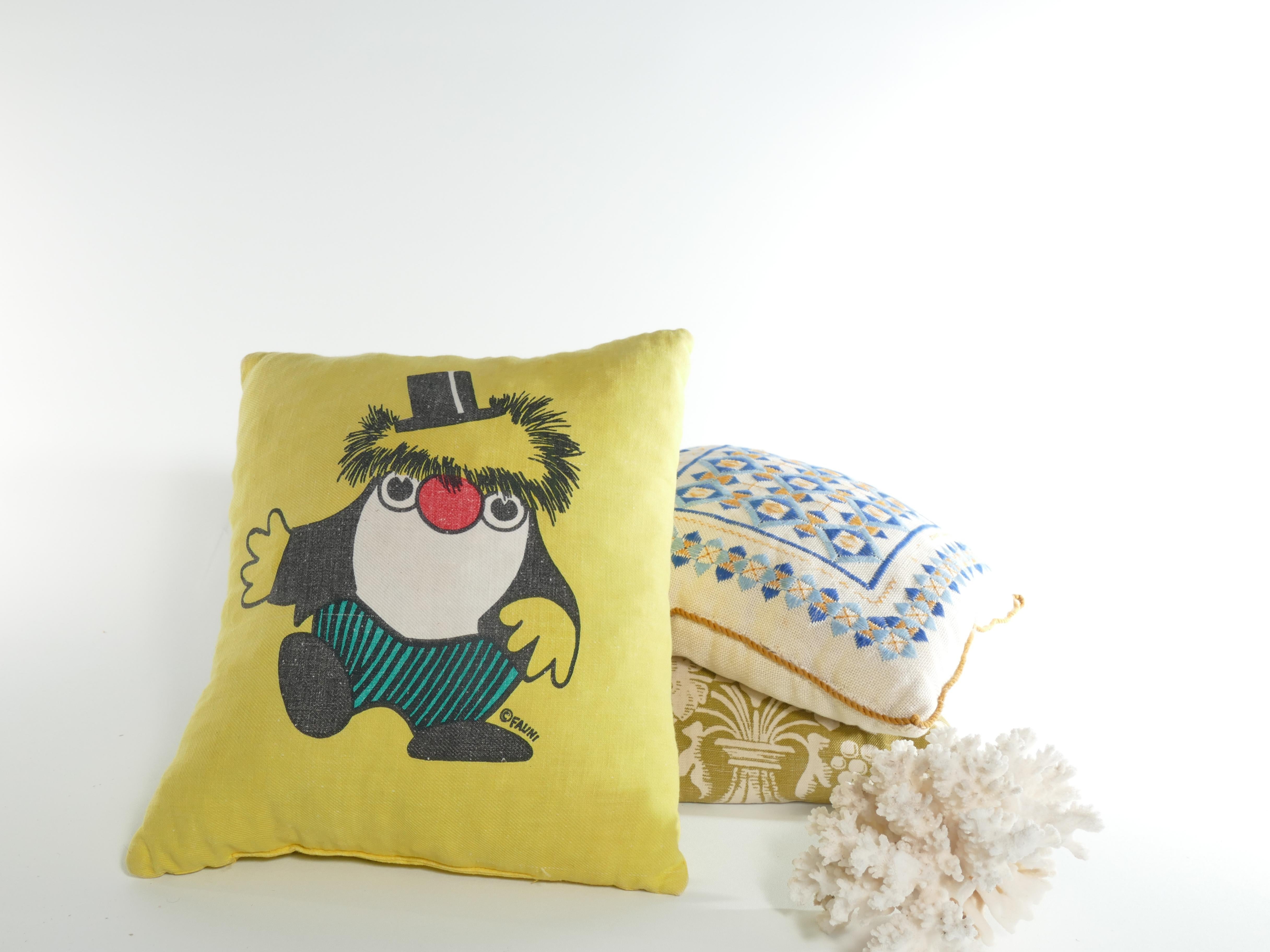 1970’s Atelier Fauni Yellow  Pillow Depicting Mr Edward the Business Troll  For Sale 5