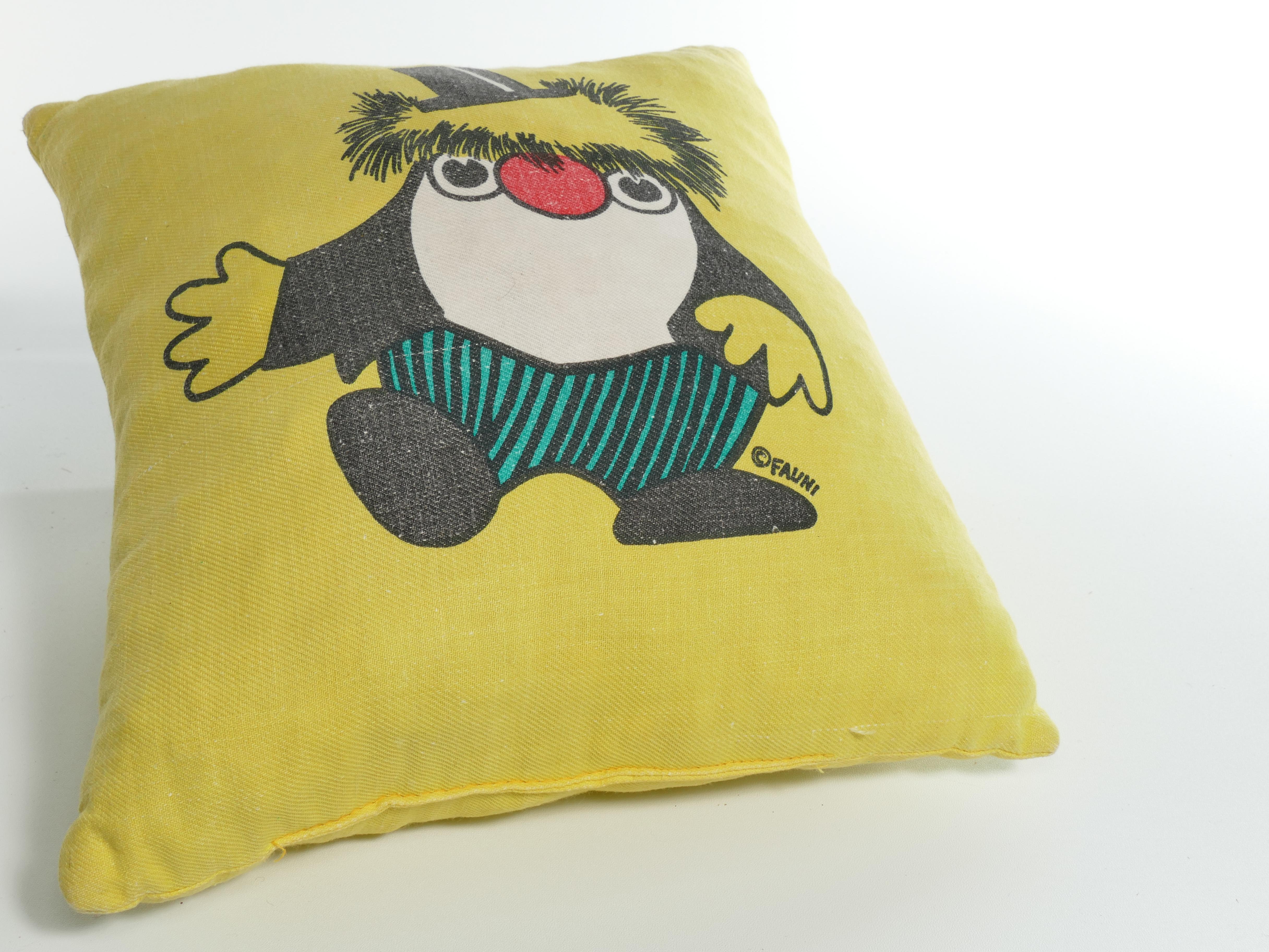 1970’s Atelier Fauni Yellow  Pillow Depicting Mr Edward the Business Troll  For Sale 7