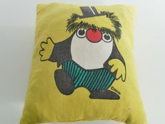 1970’s Atelier Fauni Yellow  Pillow Depicting Mr Edward the Business Troll