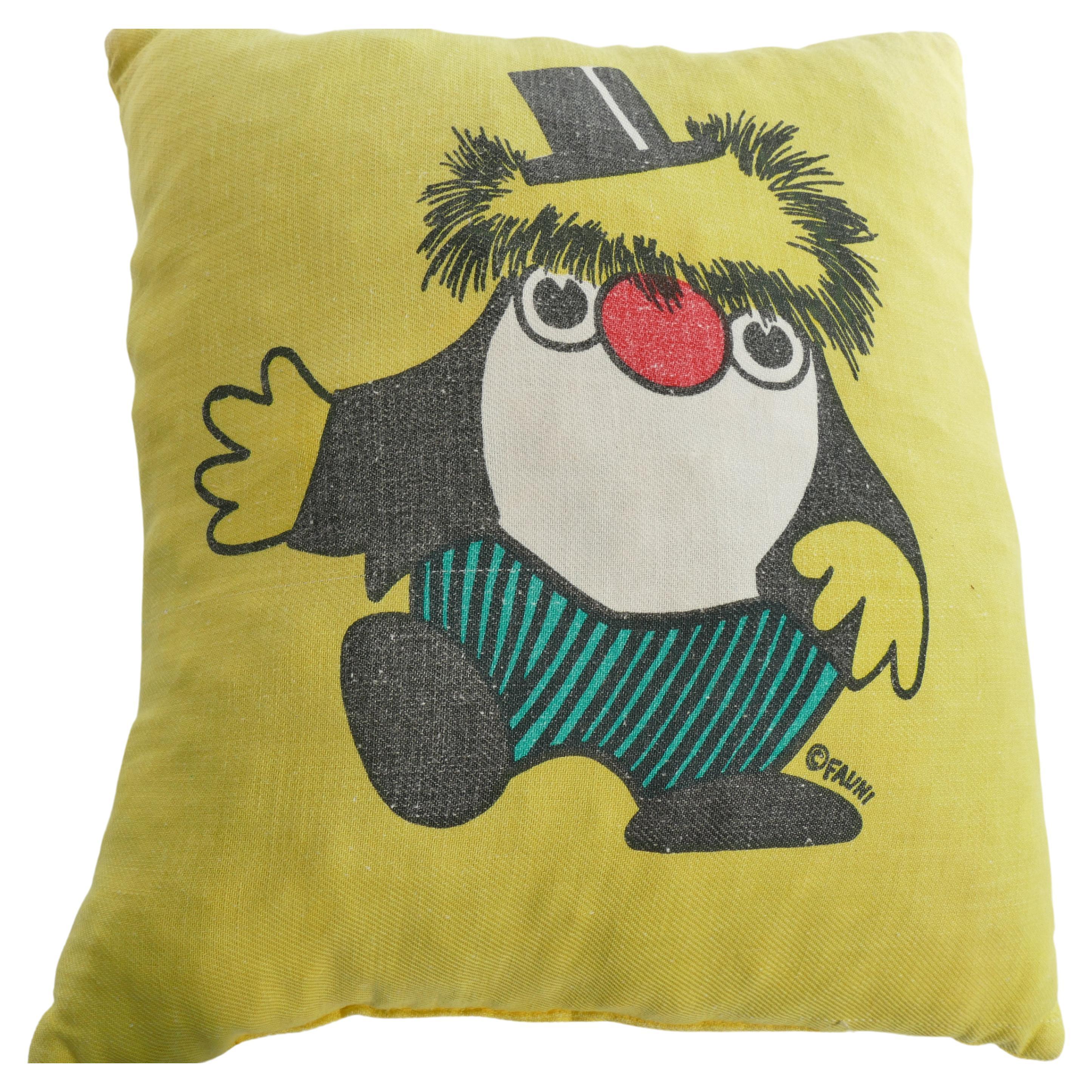 1970’s Atelier Fauni Yellow  Pillow Depicting Mr Edward the Business Troll  For Sale