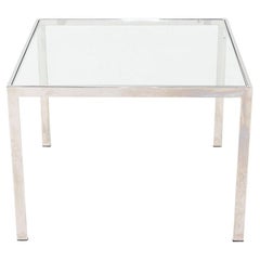 1970s Attr. Jacob Epstein Cumberland Stainless Steel & Glass Coffee / End Table