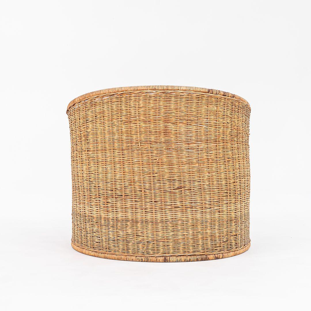 Late 20th Century 1970s Attrib. to Adrian Pearsall for Comfort Designs Rattan Barrel Lounge Chair For Sale