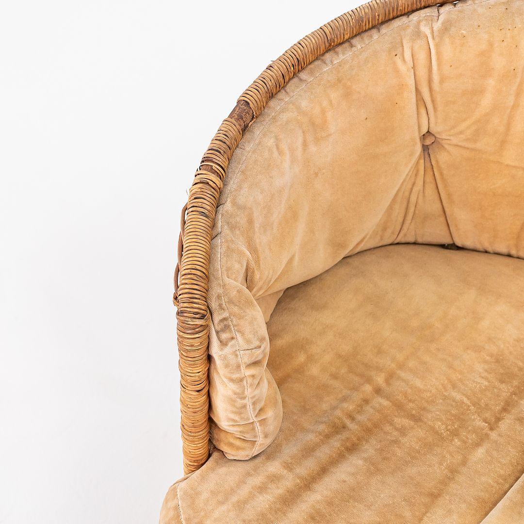1970s Attrib. to Adrian Pearsall for Comfort Designs Rattan Barrel Lounge Chair For Sale 2
