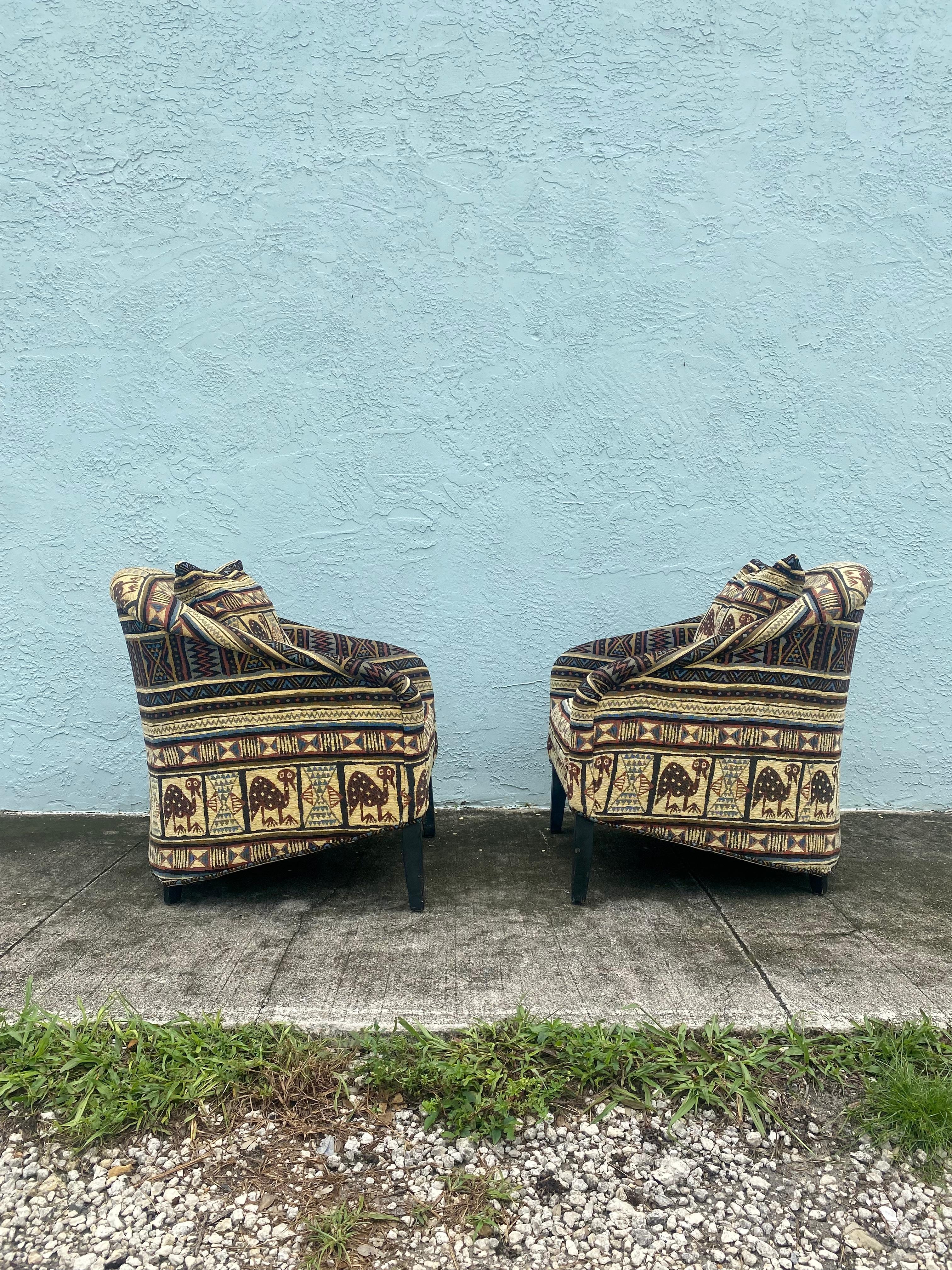 English 1970s Attributed to George Smith Kilm Chairs, Set of 2 For Sale