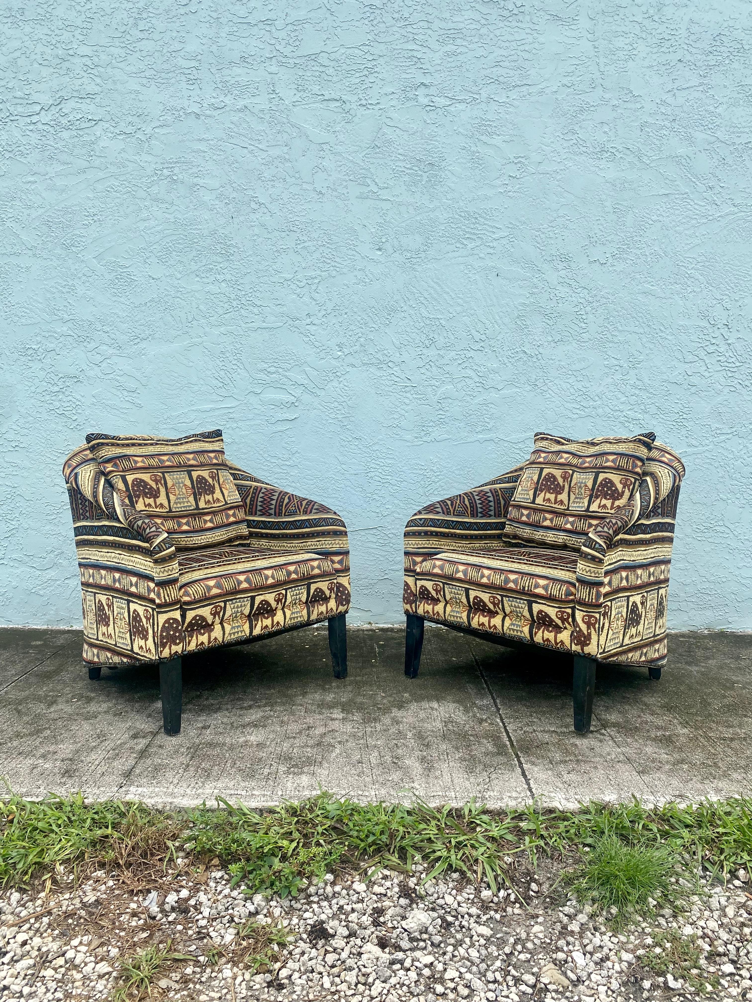 1970s Attributed to George Smith Kilm Chairs, Set of 2 In Excellent Condition For Sale In Fort Lauderdale, FL