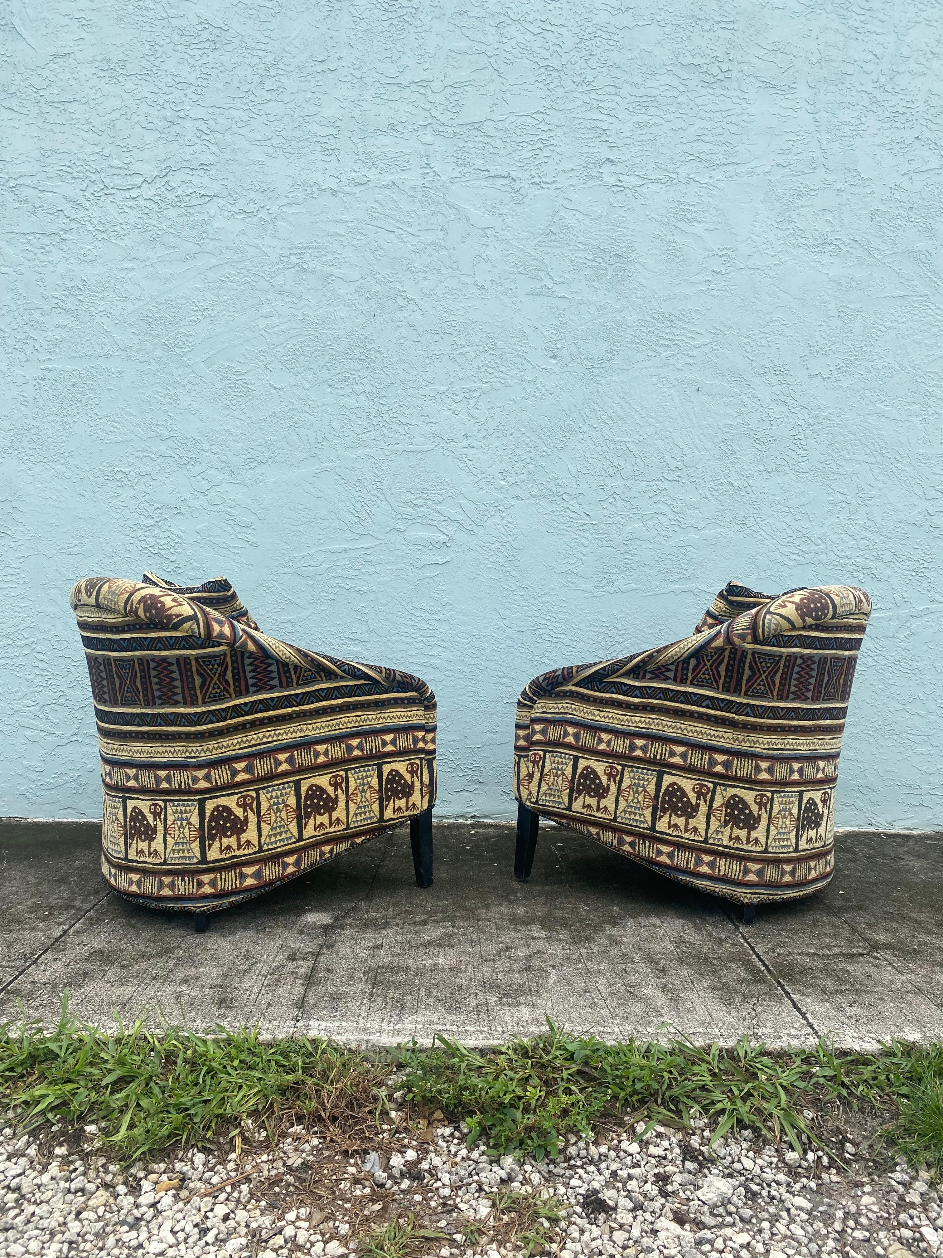 Late 20th Century 1970s Attributed to George Smith Kilm Chairs, Set of 2 For Sale