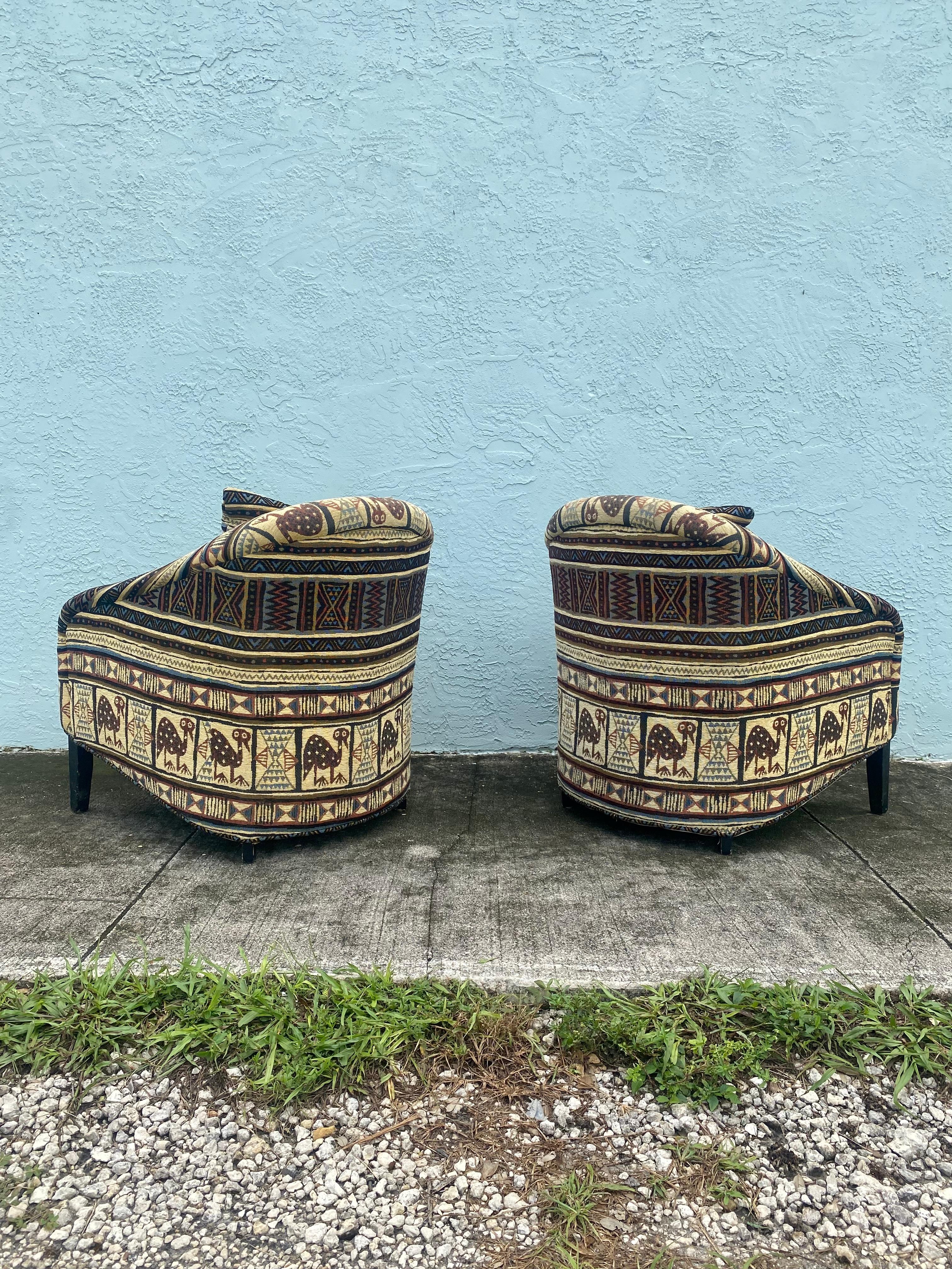 Textile 1970s Attributed to George Smith Kilm Chairs, Set of 2 For Sale