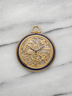 1970s Audemars Piguet Skeleton Pocket Watch 18K Yellow Gold Manual 42mm