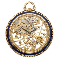 1970s Audemars Piguet Skeleton Pocket Watch 18K Yellow Gold Manual 42mm