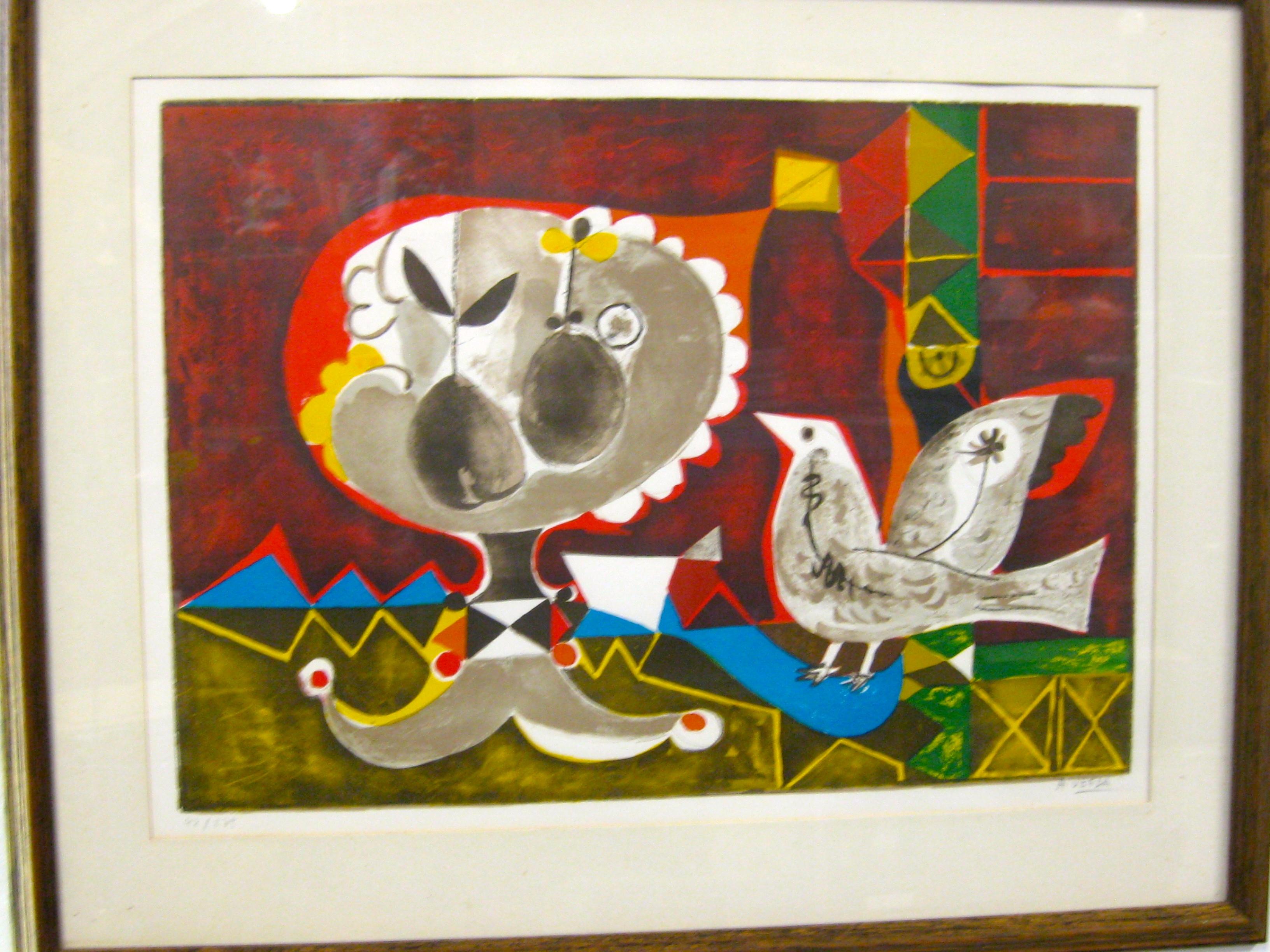 American 1970's Augustin Ubeda Whimsical Lithograph Signed & Numbered Spanish Artist For Sale