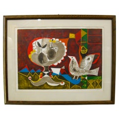 1970's Augustin Ubeda Whimsical Lithograph Signed & Numbered Spanish Artist