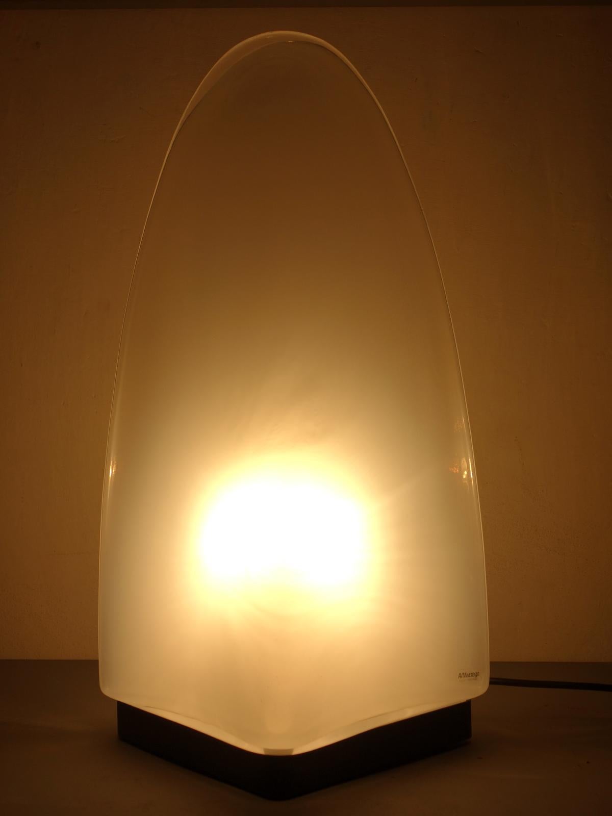 Late 20th Century 1970s AV Mazzega Glass Murano Italian Design Large Table Lamp For Sale