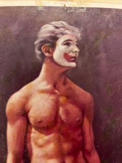 1970s Avant-Garde Figural Print Proof, Theatrical Mime Male Portrait Color Bars