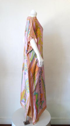 1970s Averardo Bessi Floral Silk Kaftan