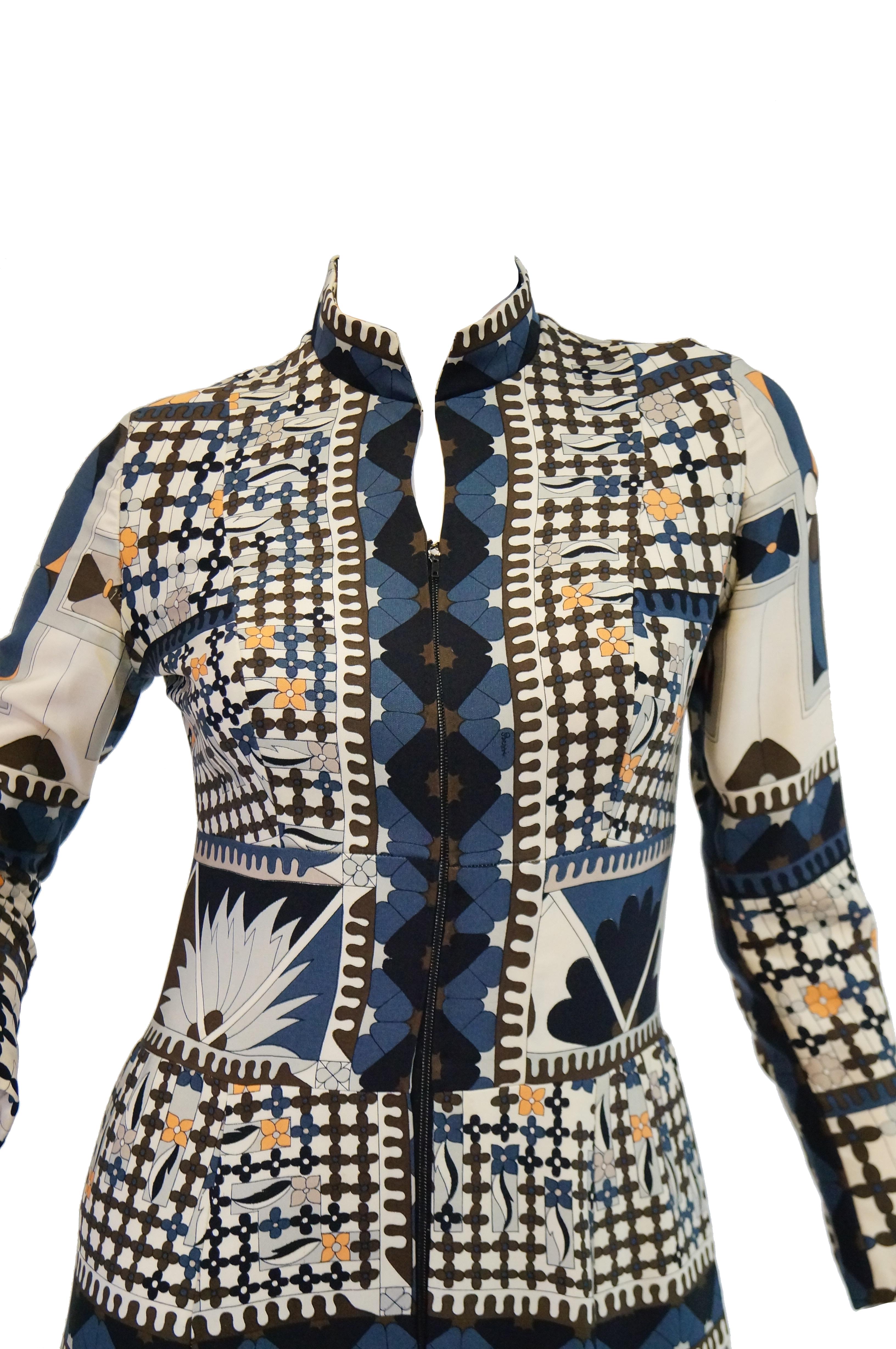 1970's Averardo Bessi Neutral Colored Silk Graphic Maxi Dress For Sale ...