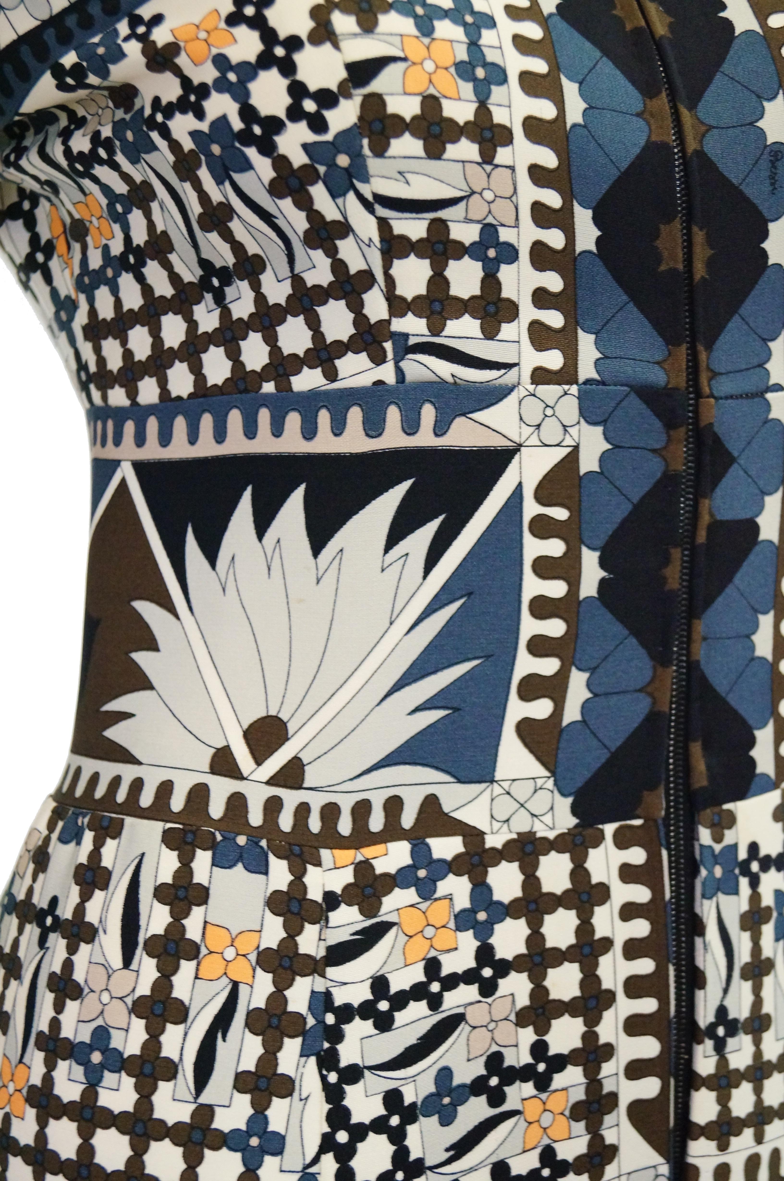 Black 1970's Averardo Bessi Neutral Colored Silk Graphic Maxi Dress For Sale