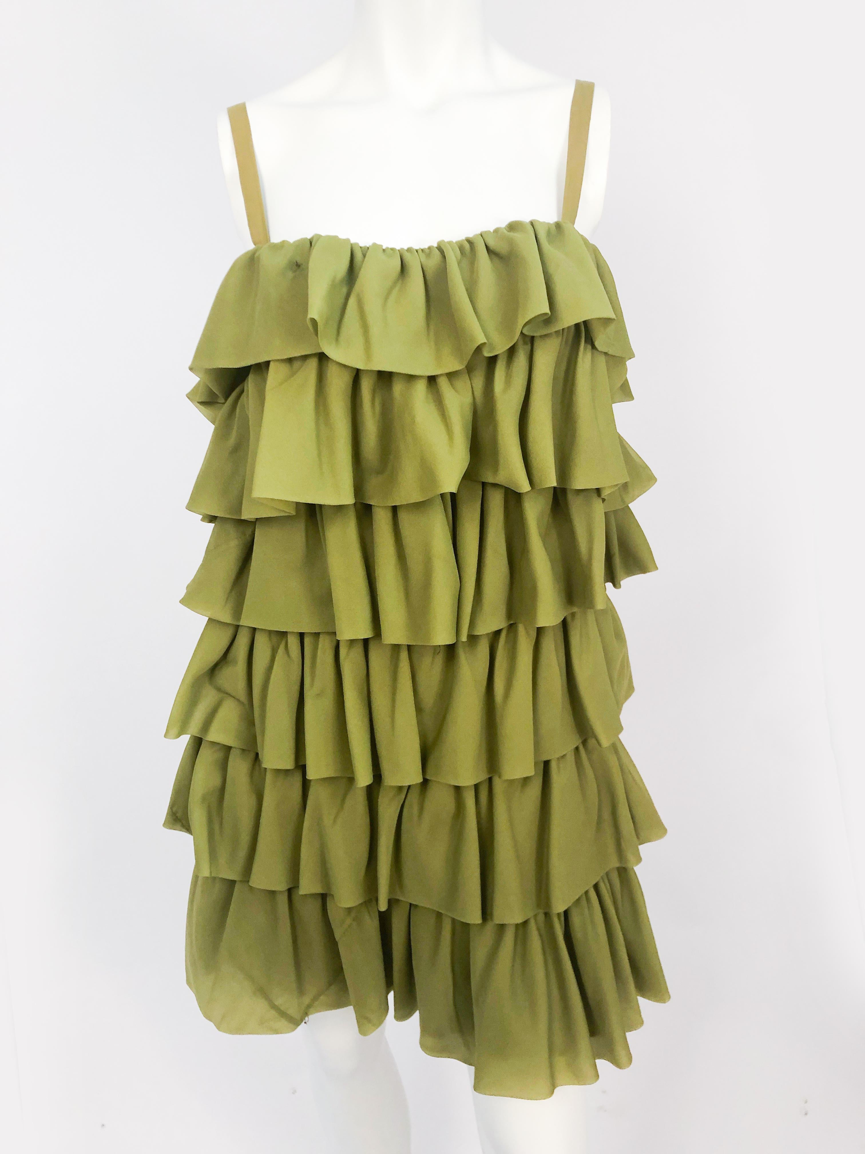 1970s Avocado Green Mini Dress For Sale at 1stDibs | avocado green ...