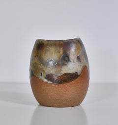 1970s "Axella" Organic Stoneware Vase in Earth Colors by Aksel Larsen, Denmark