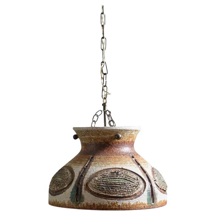 1970s Axella Stentoj Danish Studio Ceramic Pendant Light