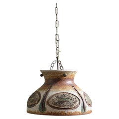 1970s Axella Stentoj Danish Studio Ceramic Pendant Light