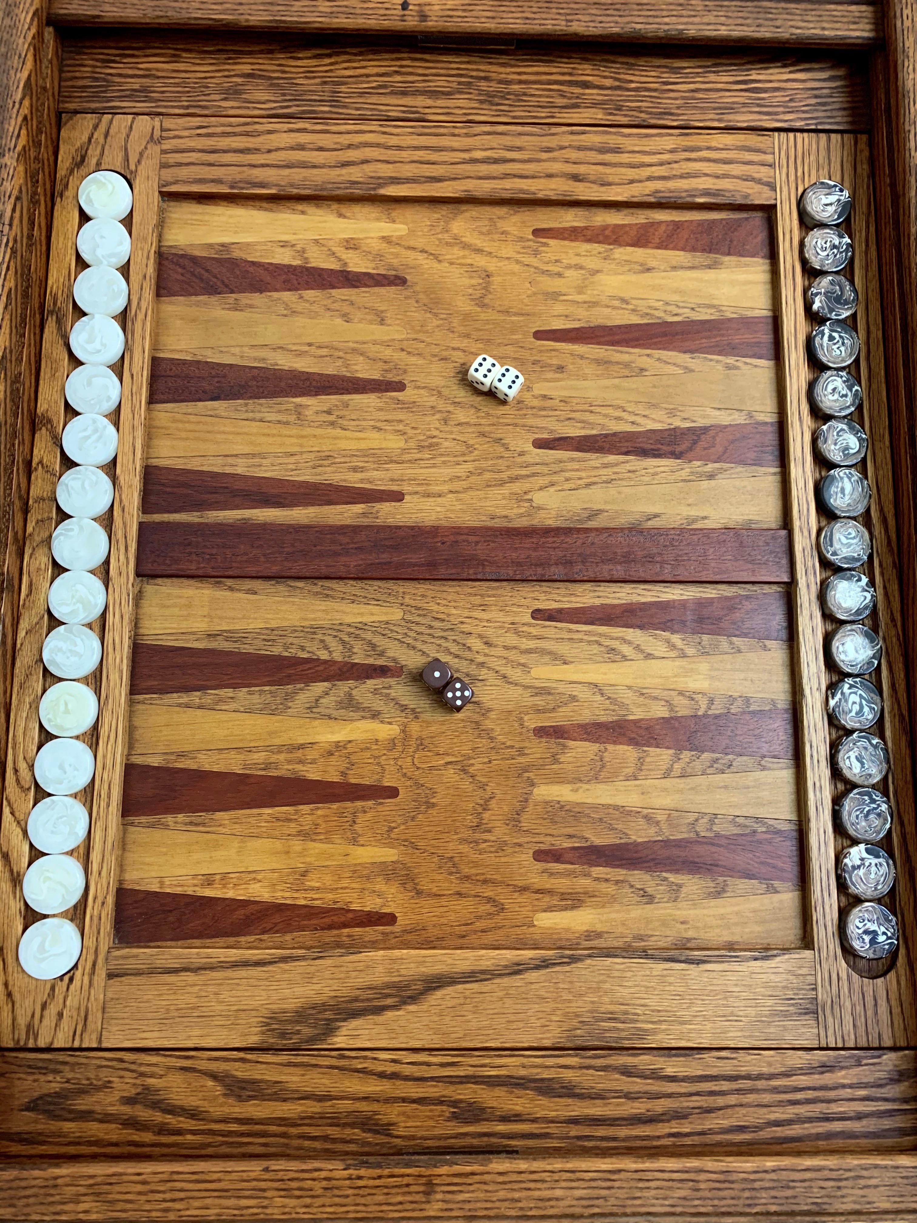1970s Backgammon Coffee Table with Tambour Top 5