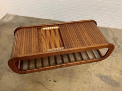 1970s Backgammon Coffee Table with Tambour Top