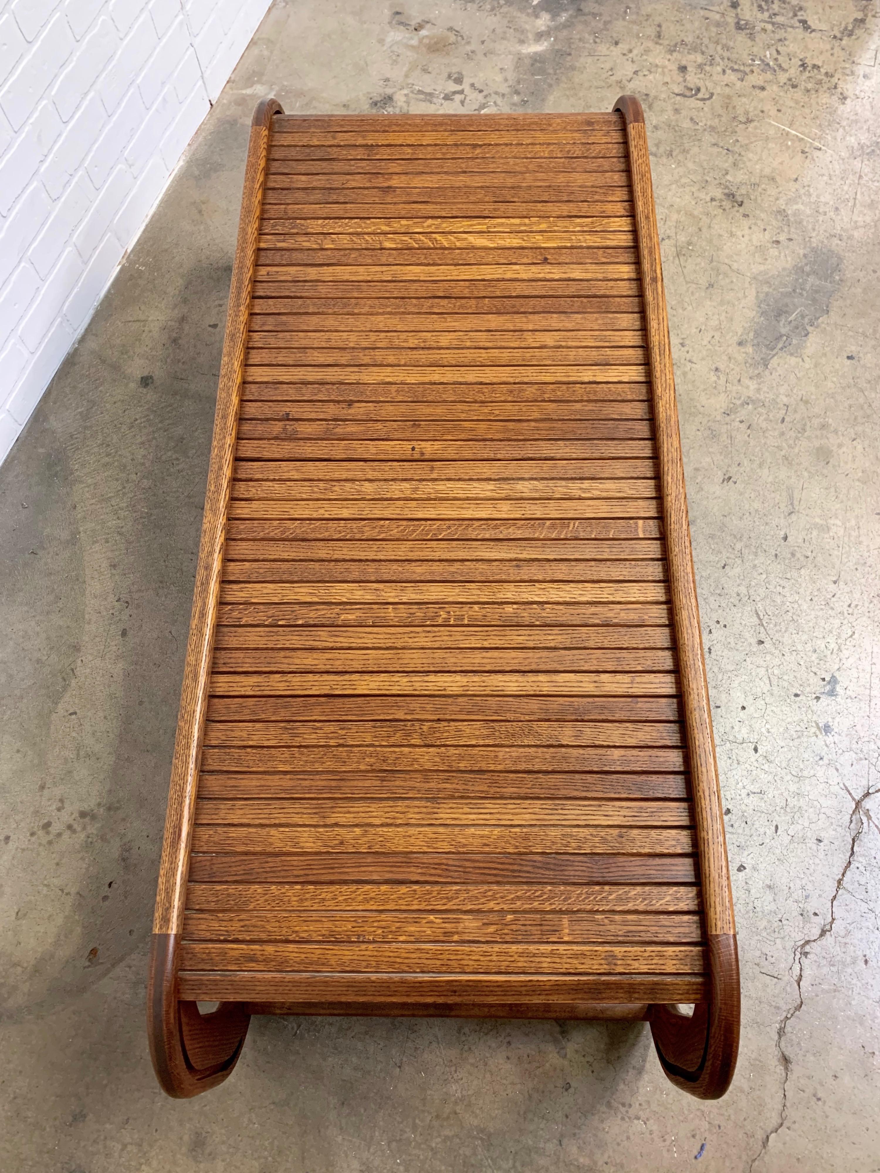 20th Century 1970s Backgammon Coffee Table with Tambour Top