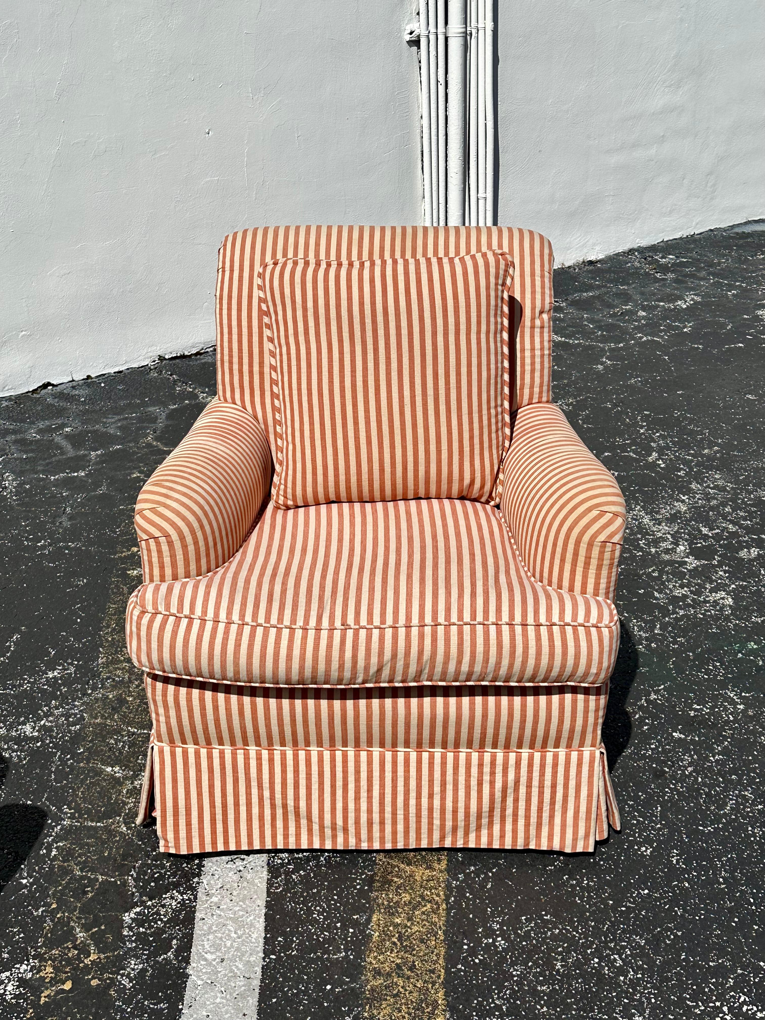 Tappezzeria Sedie Baker Candy Cane a strisce in stile inglese degli anni '70, set di 2 sedie con zoccolo in vendita