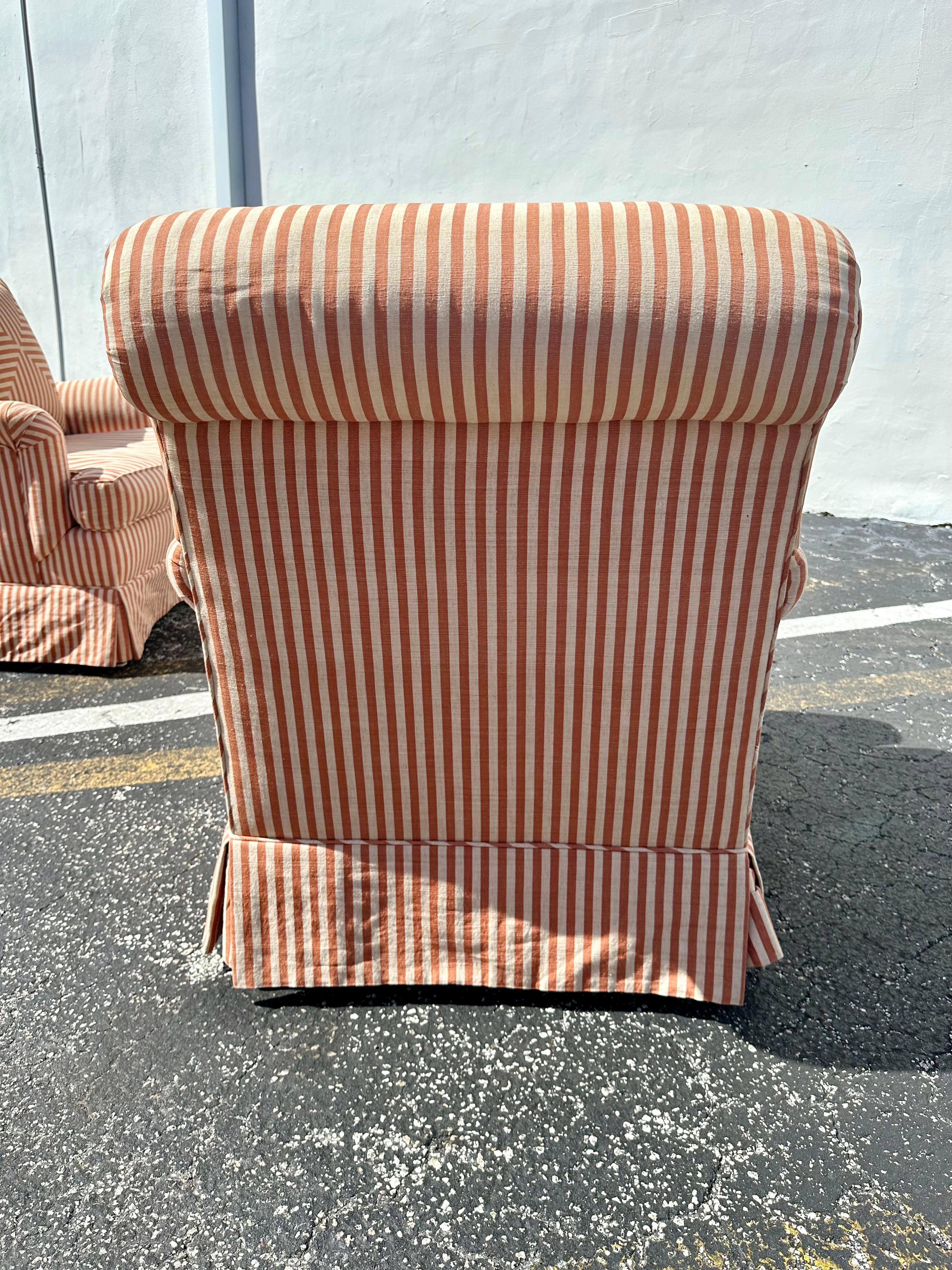 Sedie Baker Candy Cane a strisce in stile inglese degli anni '70, set di 2 sedie con zoccolo in vendita 2