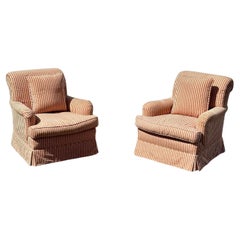 Sedie Baker Candy Cane a strisce in stile inglese degli anni '70, set di 2 sedie con zoccolo