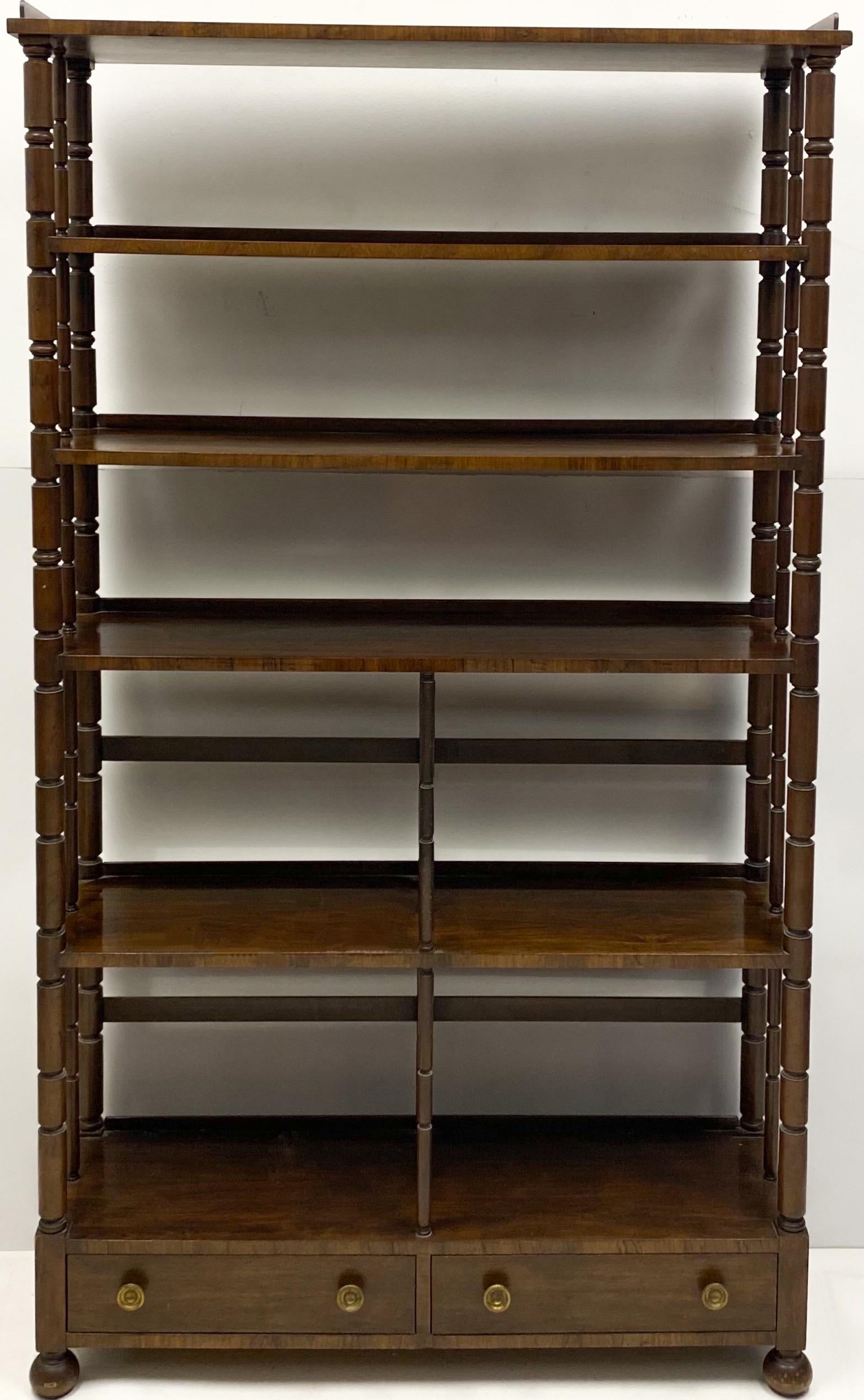 1970s Baker Furniture Campaign Style Étagère or Bookcase In Good Condition In Kennesaw, GA