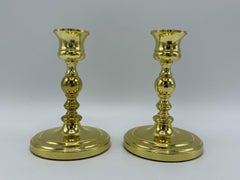 1970s Baldwin Brass Candlesticks, Pair