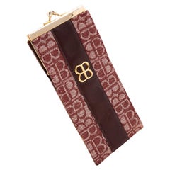 1970s Balenciaga Bordeaux Monogram Logo Case