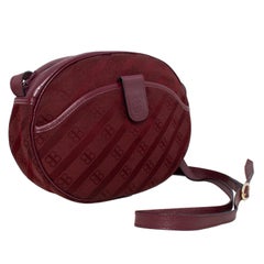 1970s Balenciaga Maroon Monogram Crossbody Bag